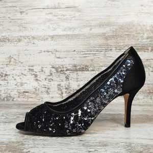 Oscar de la Renta Sequin Ombre Peep Toe Pumps